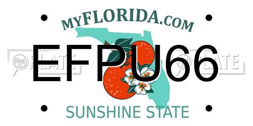 EFPU66 Florida License Plate