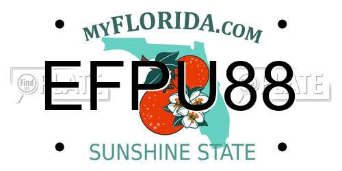 EFPU88 Florida License Plate