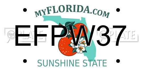EFPW37 Florida License Plate