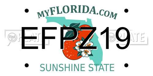 EFPZ19 Florida License Plate