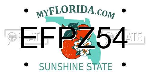EFPZ54 Florida License Plate