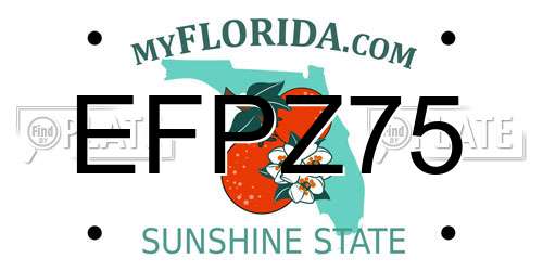 EFPZ75 Florida License Plate
