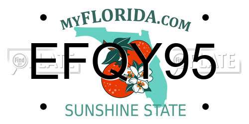 EFQY95 Florida License Plate