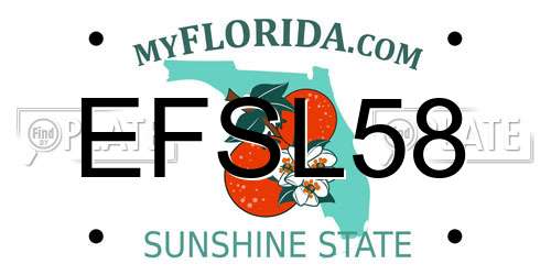 EFSL58 Florida License Plate