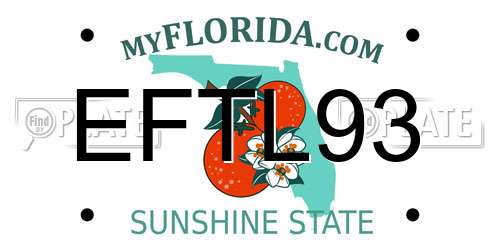 EFTL93 Florida License Plate