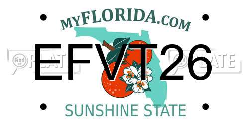 EFVT26 Florida License Plate