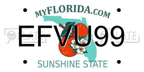 EFVU99 Florida License Plate