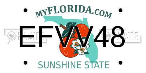 EFVV48 Florida License Plate