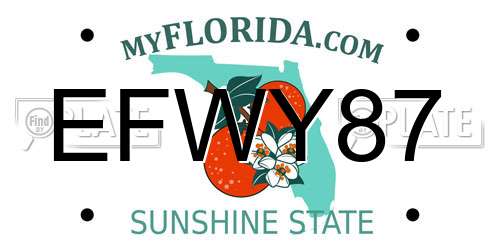 EFWY87 Florida License Plate