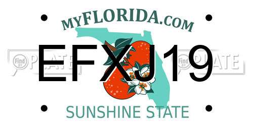 EFXJ19 Florida License Plate