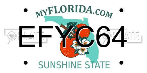 EFYC64 Florida License Plate