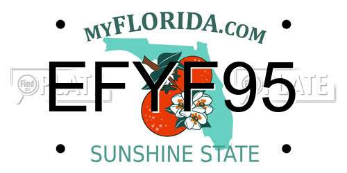 EFYF95 Florida License Plate