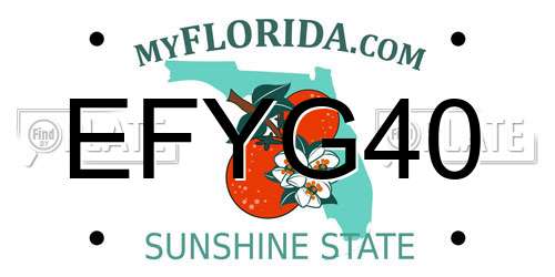 EFYG40 Florida License Plate