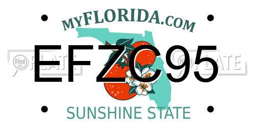 EFZC95 Florida License Plate