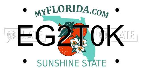 EG2T0K Florida License Plate