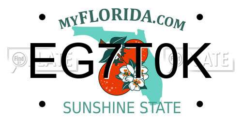 EG7T0K Florida License Plate