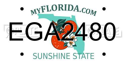 EGA2480 Florida License Plate