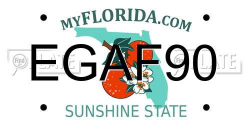 EGAF90 Florida License Plate