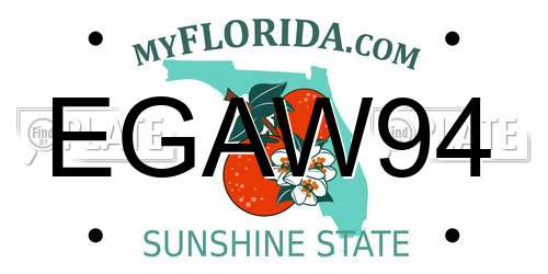 EGAW94 Florida License Plate