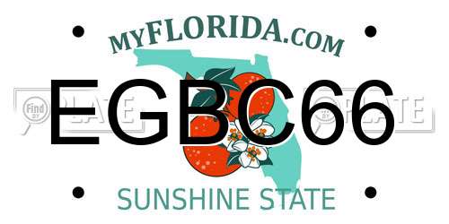 EGBC66 Florida License Plate