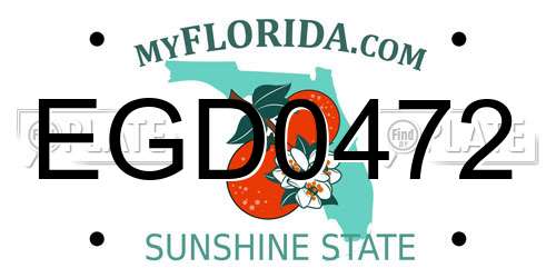 EGD0472 Florida License Plate