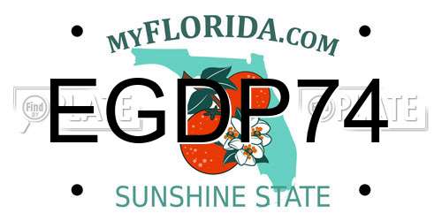 EGDP74 Florida License Plate