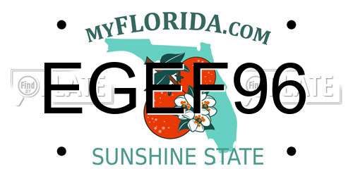 EGEF96 Florida License Plate