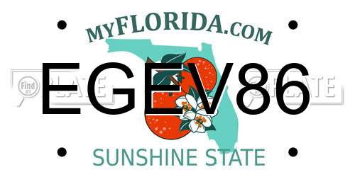 EGEV86 Florida License Plate