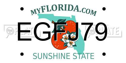 EGFJ79 Florida License Plate