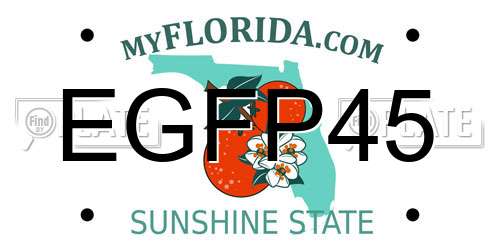 EGFP45 Florida License Plate