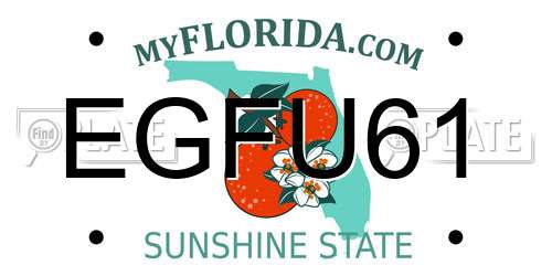 EGFU61 Florida License Plate