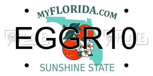 EGGR10 Florida License Plate