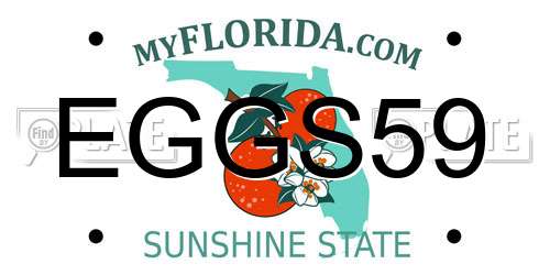 EGGS59 Florida License Plate