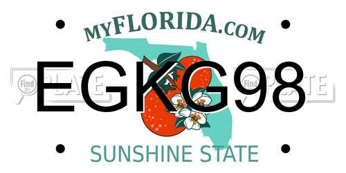 EGKG98 Florida License Plate