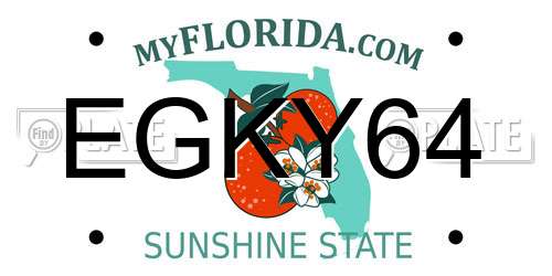EGKY64 Florida License Plate