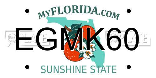 EGMK60 Florida License Plate