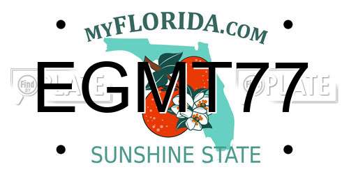 EGMT77 Florida License Plate