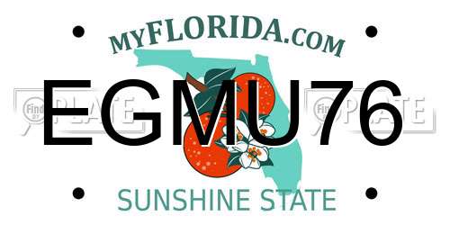 EGMU76 Florida License Plate