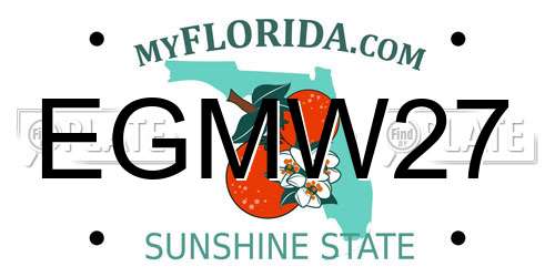 EGMW27 Florida License Plate