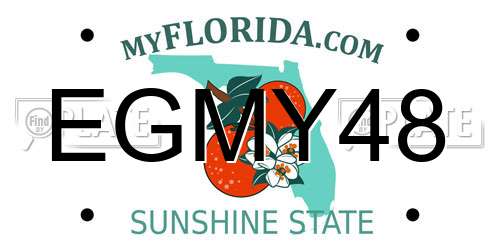 EGMY48 Florida License Plate