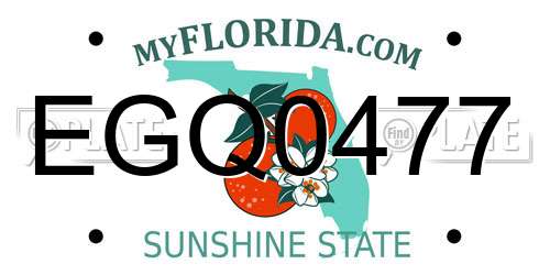 EGQ0477 Florida License Plate