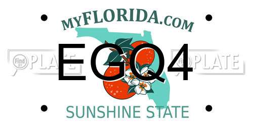 EGQ4 Florida License Plate