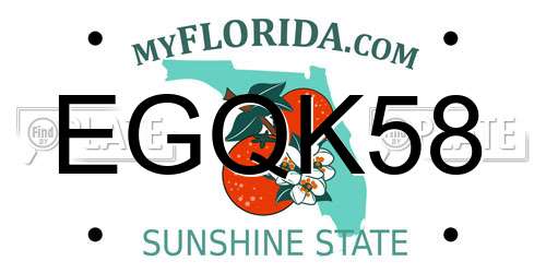 EGQK58 Florida License Plate