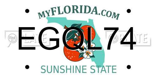EGQL74 Florida License Plate