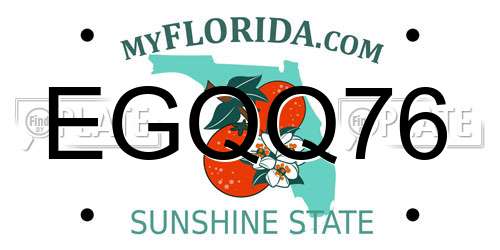 EGQQ76 Florida License Plate