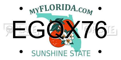 EGQX76 Florida License Plate