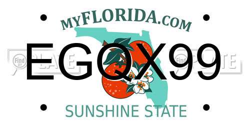 EGQX99 Florida License Plate