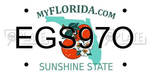 EGS97O Florida License Plate