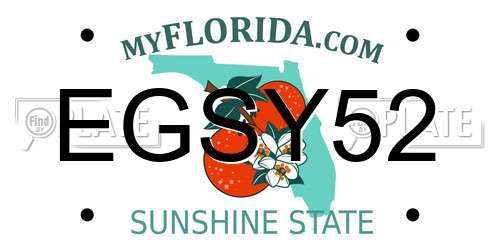 EGSY52 Florida License Plate