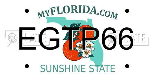 EGTP66 Florida License Plate